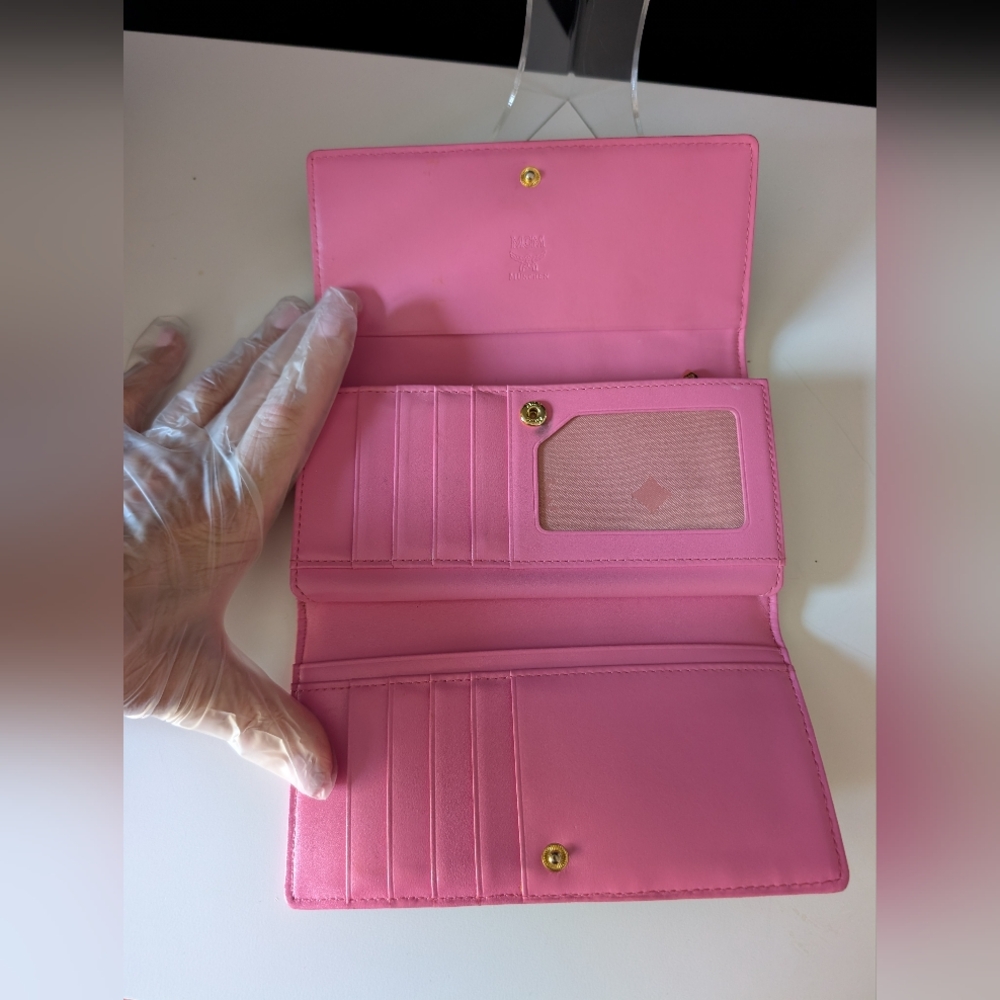 MCM Visetos Trifold Leather Long Wallet - Picture 8 of 11